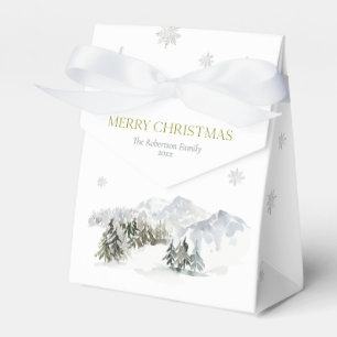 Elegant Winter Mountain Christmas Favor Box