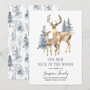 Elegant Winter New Neck of the Woods Moving Announcement