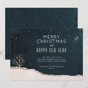 Elegant Winter Night Christmas Business Holiday Card