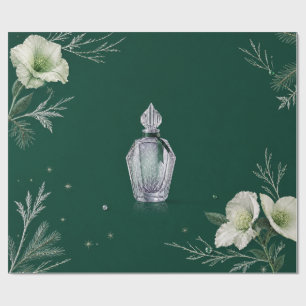 Elegant Winter Perfume Christmas Emerald Wrapping  Paper