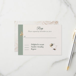 Elegant Winter Photo Wedding Response Card
