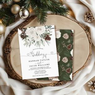 Elegant Winter Pine Wedding  Invitation
