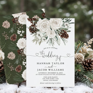 Elegant Winter Pine Wedding  Invitation