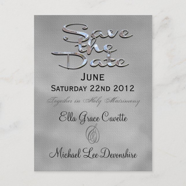 Elegant  Winter Save the Date Wedding Reminder Announcement Postcard (Front)