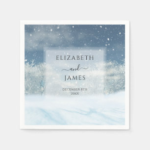Elegant Winter Snow Forest Wedding Napkin