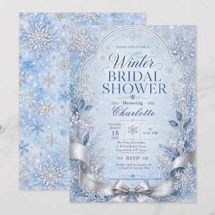 Elegant Winter Snowflake Bridal Shower Invitation