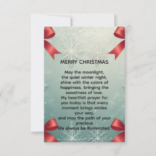 Elegant Winter Snowflake Frame with Red Bows Announcement