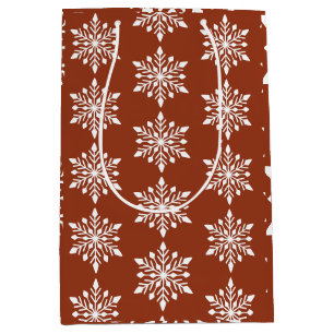 Elegant Winter Snowflake Medium Gift Bag