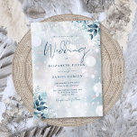 Elegant Winter Snowflakes Floral Wedding Invitation<br><div class="desc">This elegant winter wedding invitation featuring snowflakes and rustic florals can be personalized with your information in chic typography. Designed by Thisisnotme©</div>