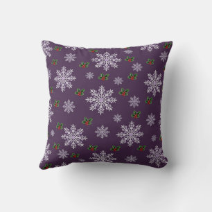 Elegant winter snowflakes pattern  throw pillow