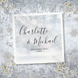 Elegant Winter Snowflakes Signature Script Napkin<br><div class="desc">Featuring signature style names,  these elegant winter snowflakes napkins can be personalized with your information in chic lettering. Designed by Thisisnotme©</div>