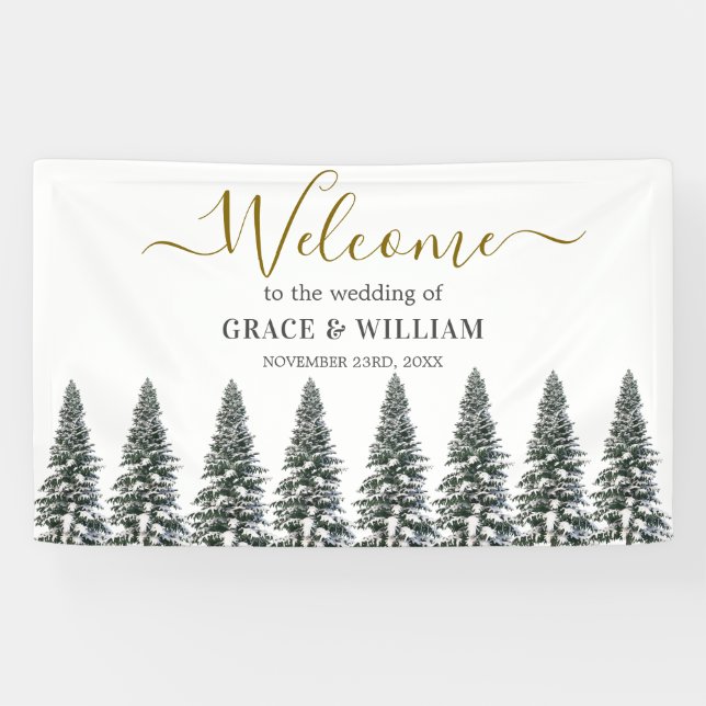 Elegant Winter Snowflakes wedding Banner (Horizontal)