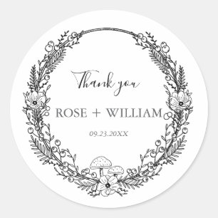 Elegant Winter Snowflakes wedding Classic Round Sticker