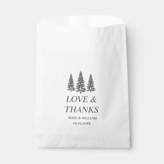 Elegant Winter Snowflakes wedding Favour Bag (Front)