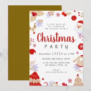 Elegant Winter Traditional Christmas Party Invitation