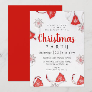 Elegant Winter Traditional Christmas Party Invitation