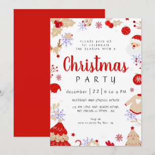 Elegant Winter Traditional Christmas Party Invitation