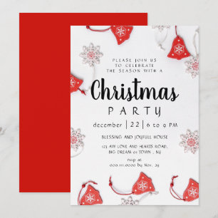 Elegant Winter Traditional Christmas Party Invitation