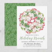 Elegant Winter Watercolor Wreath Holiday Brunch