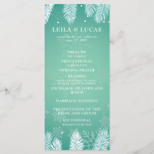 Elegant Winter Wedding Ceremony Program