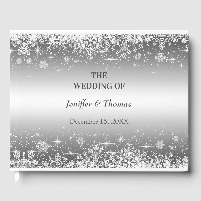 Elegant winter wedding guest book (Front)