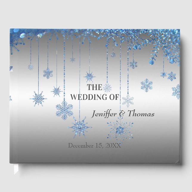 Elegant winter wedding guest book (Front)