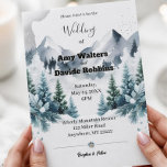 Elegant Winter Wedding Invitation<br><div class="desc">Celebrate your special day with this elegant winter wedding invitation featuring a simple and modern mountain design. The card showcases snowy pine trees, frosted greenery, and a serene mountain backdrop with plenty of white space for your custom wedding details. Perfect for rustic, cozy, or destination winter weddings, this 5x7 invitation...</div>