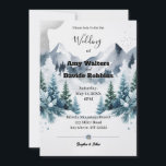 Elegant Winter Wedding Invitation<br><div class="desc">Celebrate your special day with this elegant winter wedding invitation featuring a simple and modern mountain design. The card showcases snowy pine trees, frosted greenery, and a serene mountain backdrop with plenty of white space for your custom wedding details. Perfect for rustic, cozy, or destination winter weddings, this 5x7 invitation...</div>