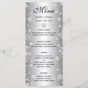 Elegant winter Wedding Menu