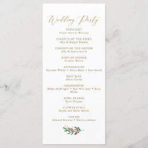 Elegant Winter Wedding Program