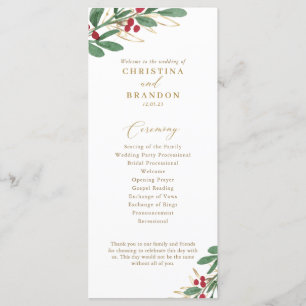 Elegant Winter Wedding Program