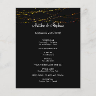 elegant winter Wedding Program Flyer 5.5" x 8.5"