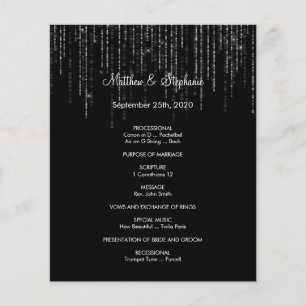 elegant winter Wedding Program Flyer 5.5" x 8.5"