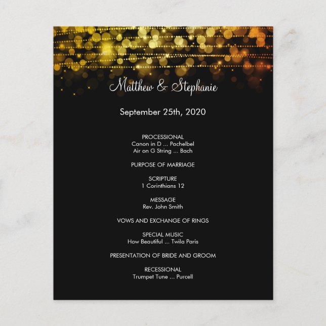 elegant winter Wedding Program Flyer 5.5" x 8.5" (Front)