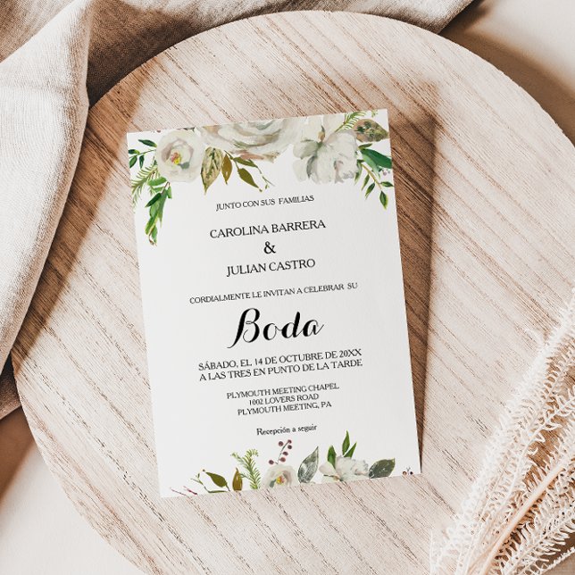 Elegant Winter White Peony Wedding Invitation (Creator Uploaded)