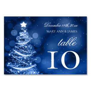 Elegant Winter Wonderland Christmas Table Number