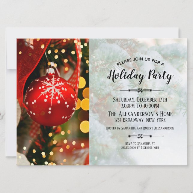 Elegant Winter Wonderland Cristmas Invitation (Front)