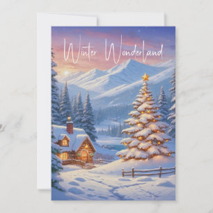 Elegant Winter Wonderland Festive Christmas  Holiday Card