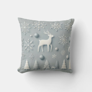 Elegant Winter Wonderland – Minimalistic Reindeer Throw Pillow
