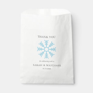 Elegant Winter Wonderland  Snowflakes Favour Bag