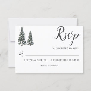 Elegant Winter Wonderland  Snowflakes wedding RSVP Card