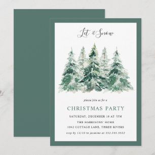 Elegant Winter Woodland Christmas Party Invitation