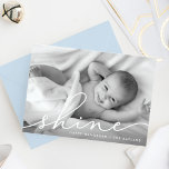 Elegant Wish | Hanukkah Photo Holiday Card<br><div class="desc">Share holiday greetings with these chic Hanukkah photo cards featuring your favourite full bleed horizontal or landscape oriented photo. "Shine" appears as a white text overlay in elegant hand lettered script typography. Personalize with your names and the year along the bottom. Cards reverse to blue watercolor stripes with a snowy...</div>