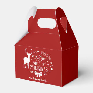 Elegant Wish You A MERRY CHRISTMAS Monogram Favor Box