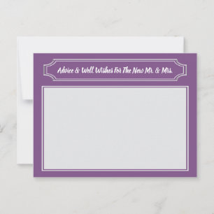 Elegant Wishes For Bride & Groom, Wedding Advice Card