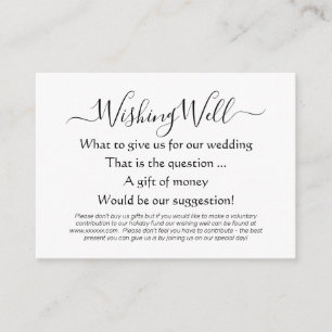 Elegant Wishing Well Contribution Poem Enclosure Card