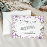 Elegant Wishing Well Wedding Enclosure Card<br><div class="desc">This elegant Wedding Wishing Well Enclosure Card from our Lavender Pressed Floral collection features purple watercolor florals with delicate greenery vines,  paired with a modern script font. Perfect for any season. To make advance changes,  select Personalize -> Edit using Design tool.</div>