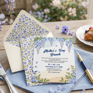 Elegant Wisteria Floral Mother’s Day Brunch  Invitation
