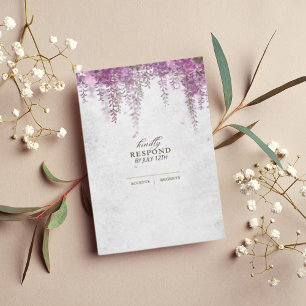 Elegant Wisteria Purple Wedding RSVP Cards