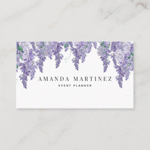 Elegant Wisteria Watercolor Social Media Business Business Card